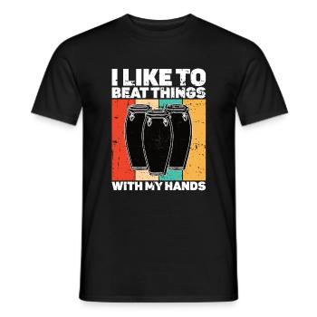 Conga Drum Musician Drumline - Men's T-Shirt - black - Front - AI Model Male 178 light (178cm)