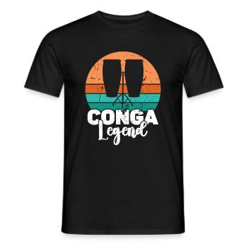 Conga Drum Musician Drumline - Men's T-Shirt - black - Front - AI Model Male 178 light (178cm)
