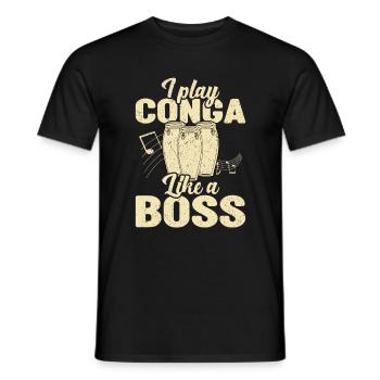 Conga Drum Musician Drumline - Men's T-Shirt - black - Front - AI Model Male 178 light (178cm)