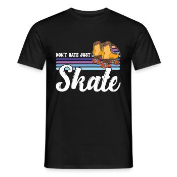 Rollschuhe - Männer T-Shirt - Schwarz - Vorne - AI Model Male 178 light (178cm)