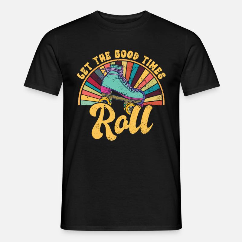 Rollschuhe - Männer T-Shirt - Schwarz