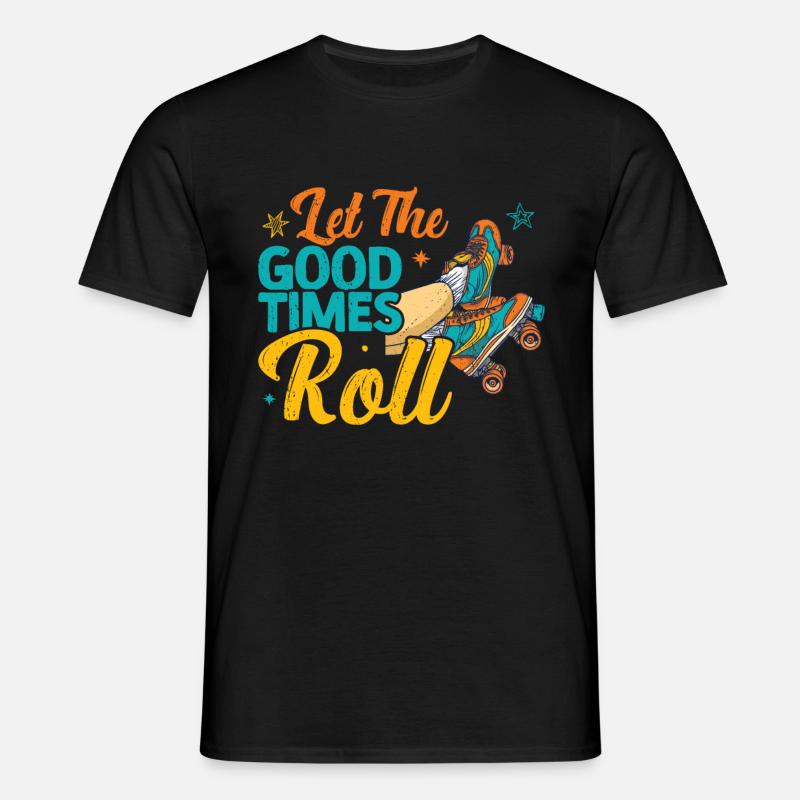 Rollschuhe - Männer T-Shirt - Schwarz