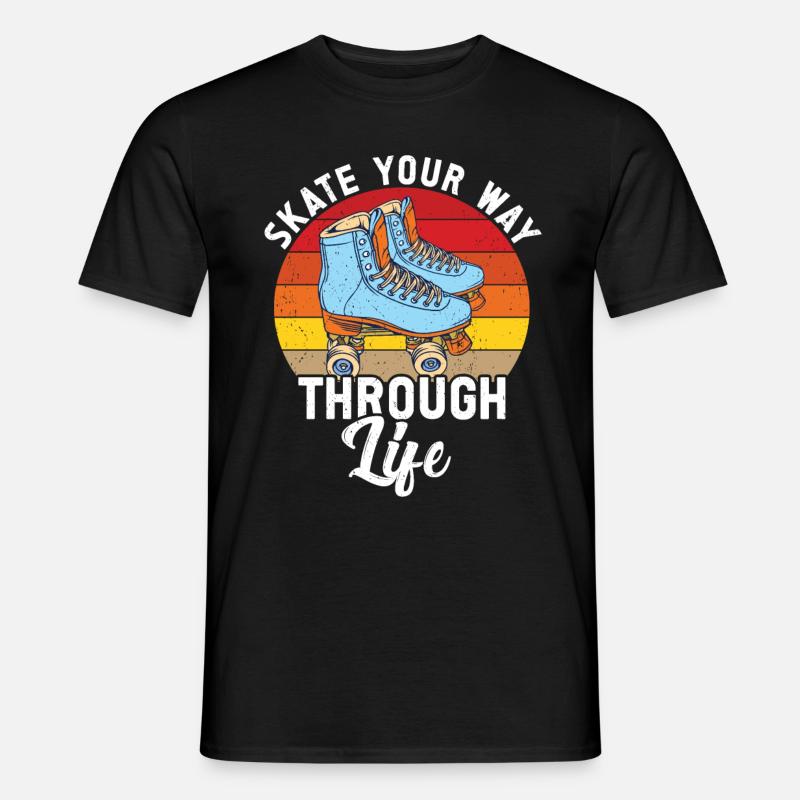 Rollschuhe - Männer T-Shirt - Schwarz