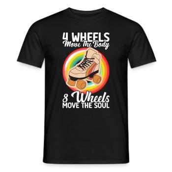 Rollschuhe - Männer T-Shirt - Schwarz - Vorne - AI Model Male 178 light (178cm)