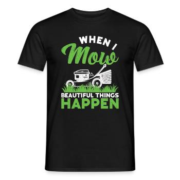 Mowing - Men's T-Shirt - black - Front - AI Model Male 178 light (178cm)