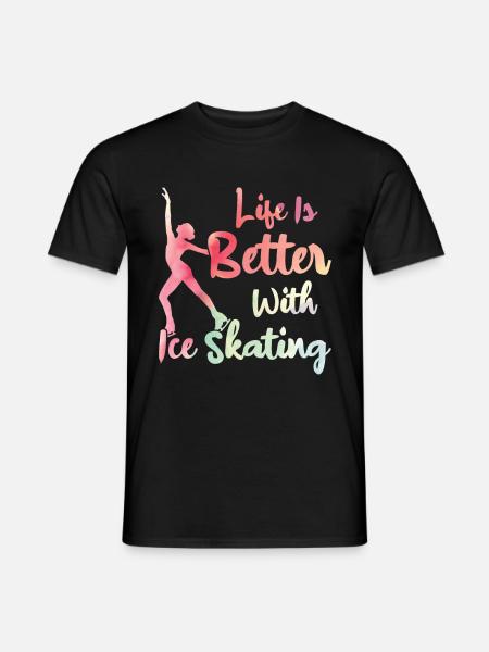 Eislaufen - Männer T-Shirt - Schwarz