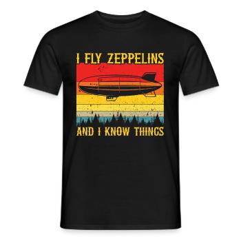 Zeppelin - Men's T-Shirt - black - Front - AI Model Male 178 light (178cm)