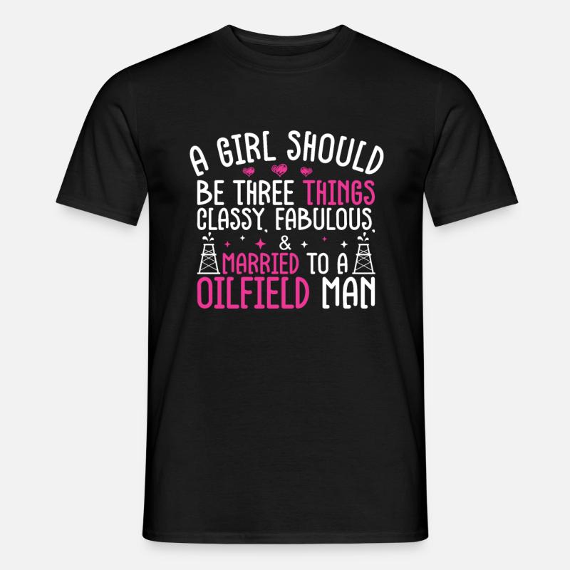 Ölfeld - Männer T-Shirt - Schwarz