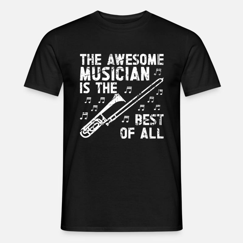 Posaune - Männer T-Shirt - Schwarz