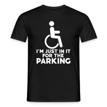 Fauteuil roulant - T-shirt homme - noir - Devant - AI Model Male 178 light (178cm)