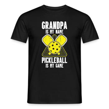 Opa Pickleball Paddel - Männer T-Shirt - Schwarz - Vorne - AI Model Male 178 light (178cm)
