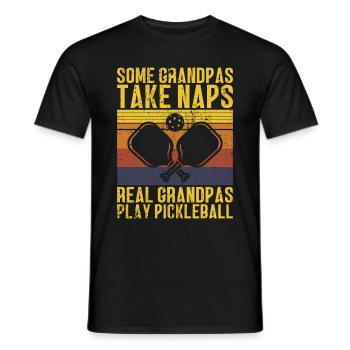 Opa Pickleball Paddel - Männer T-Shirt - Schwarz - Vorne - AI Model Male 178 light (178cm)