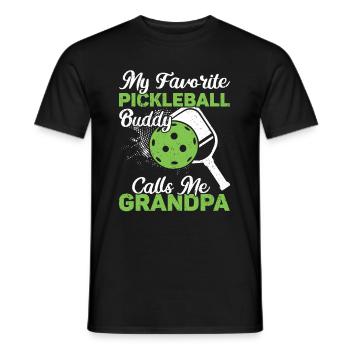 Opa Pickleball Paddel - Männer T-Shirt - Schwarz - Vorne - AI Model Male 178 light (178cm)