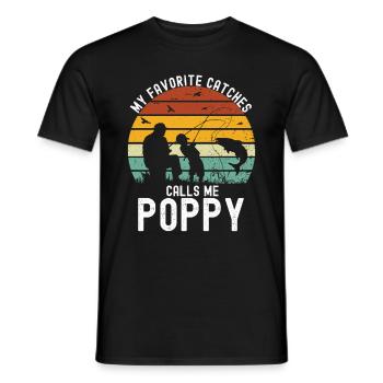 Pêche coquelicot Pêcheur pavillon américain Poppi - T-shirt homme - noir - Devant - AI Model Male 178 light (178cm)