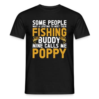 Pêche coquelicot Pêcheur pavillon américain Poppi - T-shirt homme - noir - Devant - AI Model Male 178 light (178cm)
