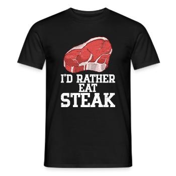 Steak - Männer T-Shirt - Schwarz - Vorne - AI Model Male 178 light (178cm)