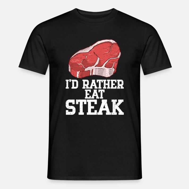 Steak - Männer T-Shirt - Schwarz