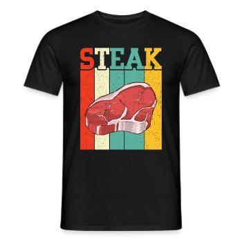 Steak - Männer T-Shirt - Schwarz - Vorne - AI Model Male 178 light (178cm)