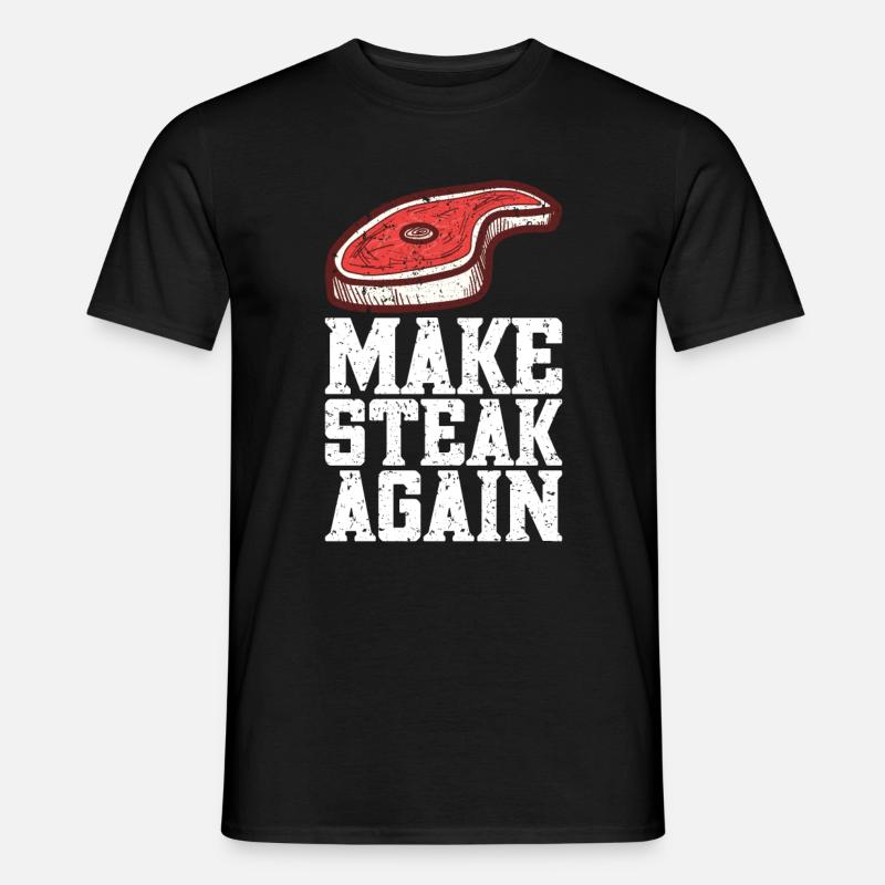 Steak - Männer T-Shirt - Schwarz