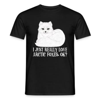 Artic fox lovers from Arctic fox - Men's T-Shirt - black - Front - AI Model Male 178 light (178cm)