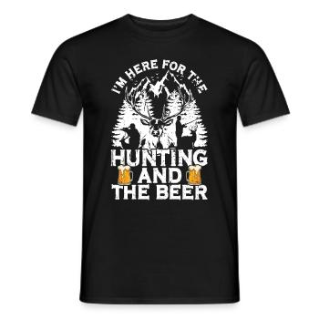 Hunting and beer - Men's T-Shirt - black - Front - AI Model Male 178 light (178cm)