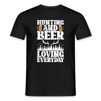 Hunting and beer - Men's T-Shirt - black - Front - AI Model Male 178 light (178cm)