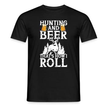 Hunting and beer - Men's T-Shirt - black - Front - AI Model Male 178 light (178cm)