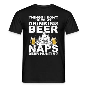Hunting and beer - Men's T-Shirt - black - Front - AI Model Male 178 light (178cm)