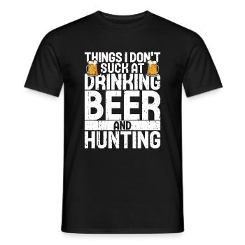 Hunting and beer - Men's T-Shirt - black - Front - AI Model Male 178 light (178cm)