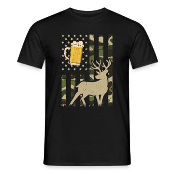 Hunting and beer - Men's T-Shirt - black - Front - AI Model Male 178 light (178cm)