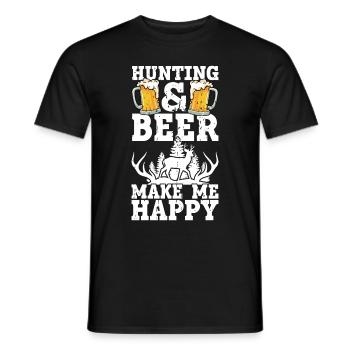 Hunting and beer - Men's T-Shirt - black - Front - AI Model Male 178 light (178cm)