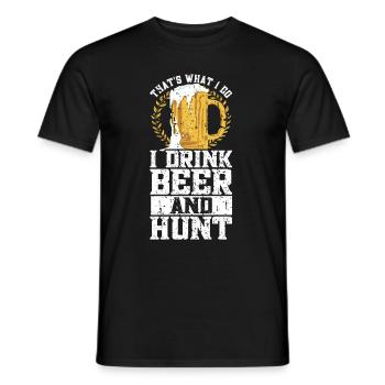 Hunting and beer - Men's T-Shirt - black - Front - AI Model Male 178 light (178cm)