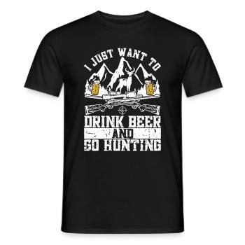 Hunting and beer - Men's T-Shirt - black - Front - AI Model Male 178 light (178cm)