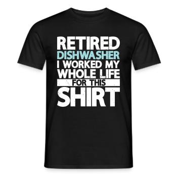 Dishwasher - Men's T-Shirt - black - Front - AI Model Male 178 light (178cm)