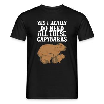 Capybara Animal Rongeur Capibara - T-shirt homme - noir - Devant - AI Model Male 178 light (178cm)
