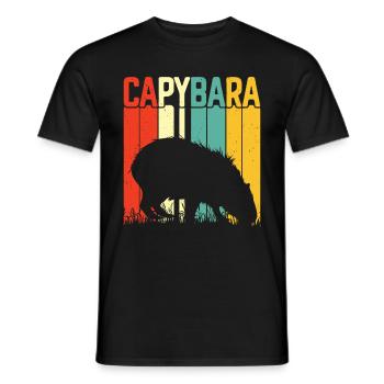 Capybara Animal Rongeur Capibara - T-shirt homme - noir - Devant - AI Model Male 178 light (178cm)