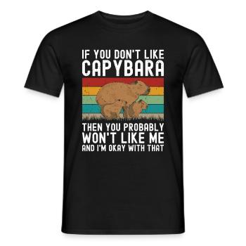Capybara Animal Rongeur Capibara - T-shirt homme - noir - Devant - AI Model Male 178 light (178cm)