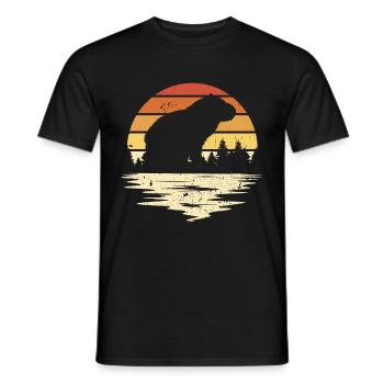 Capybara Animal Rongeur Capibara - T-shirt homme - noir - Devant - AI Model Male 178 light (178cm)