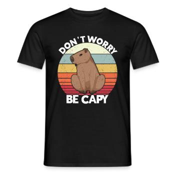 Capybara Animal Rongeur Capibara - T-shirt homme - noir - Devant - AI Model Male 178 light (178cm)