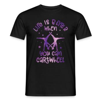 Wagenrad -Gymnast Stürzen - Männer T-Shirt - Schwarz - Vorne - AI Model Male 178 light (178cm)