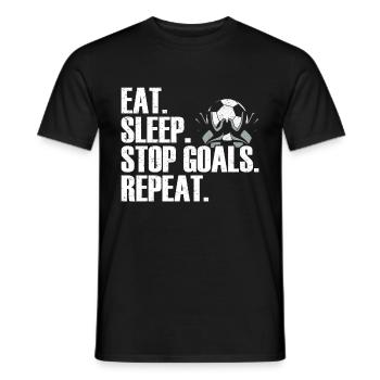 Gardien de but de football du gardien de but de football - T-shirt homme - noir - Devant - AI Model Male 178 light (178cm)