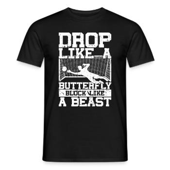 Gardien de but de football du gardien de but de football - T-shirt homme - noir - Devant - AI Model Male 178 light (178cm)