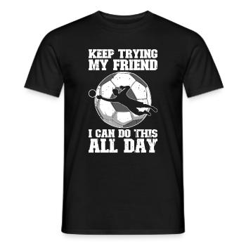 Gardien de but de football du gardien de but de football - T-shirt homme - noir - Devant - AI Model Male 178 light (178cm)