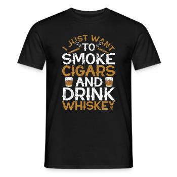 Cigar cigarette smokers - Men's T-Shirt - black - Front - AI Model Male 178 light (178cm)