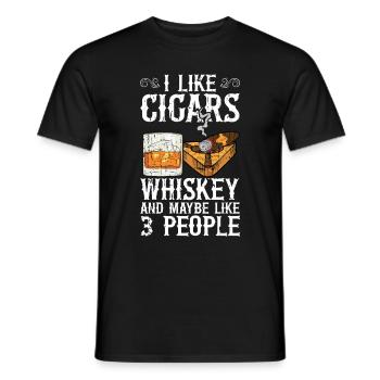 Cigar cigarette smokers - Men's T-Shirt - black - Front - AI Model Male 178 light (178cm)