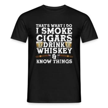 Fumeurs de cigarettes de cigares - T-shirt homme - noir - Devant - AI Model Male 178 light (178cm)