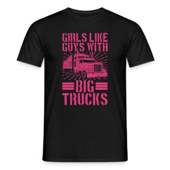 Femme de camionneur Femme chauffeur de camion Petite amie - T-shirt homme - noir - Devant - AI Model Male 178 light (178cm)