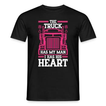 Femme de camionneur Femme chauffeur de camion Petite amie - T-shirt homme - noir - Devant - AI Model Male 178 light (178cm)