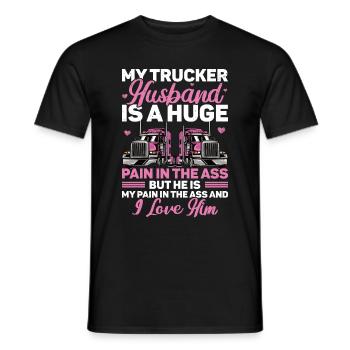 Femme de camionneur Femme chauffeur de camion Petite amie - T-shirt homme - noir - Devant - AI Model Male 178 light (178cm)