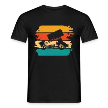 Sprint Car Racing Flag Vintage Racer Dirt Track - Men's T-Shirt - black - Front - AI Model Male 178 light (178cm)